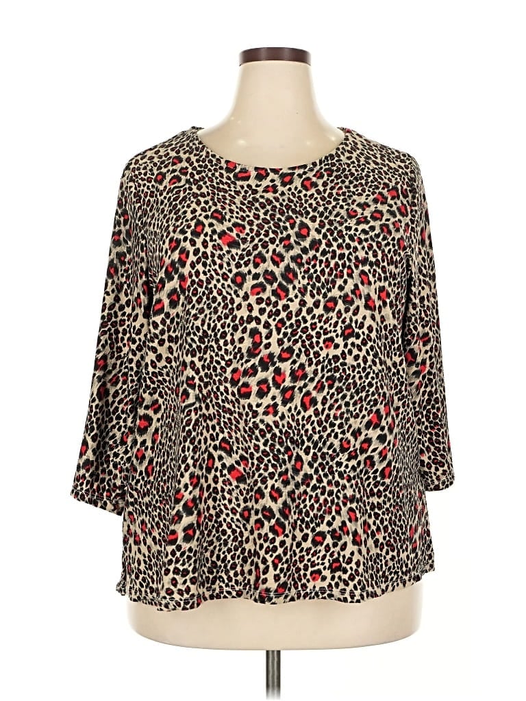 Pre-owned Emily Daniels 3/4 Sleeve T-shirt In Brown