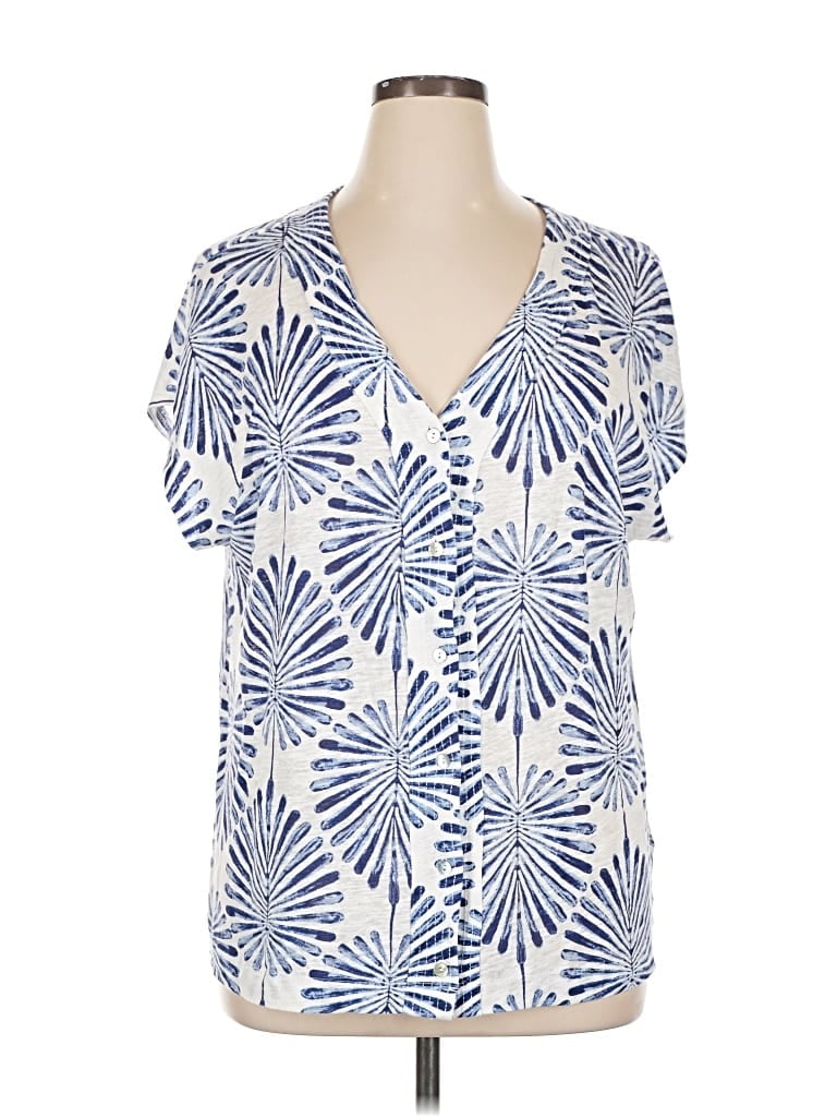 Pre-owned J By Joie Short Sleeve Blouse In Blue