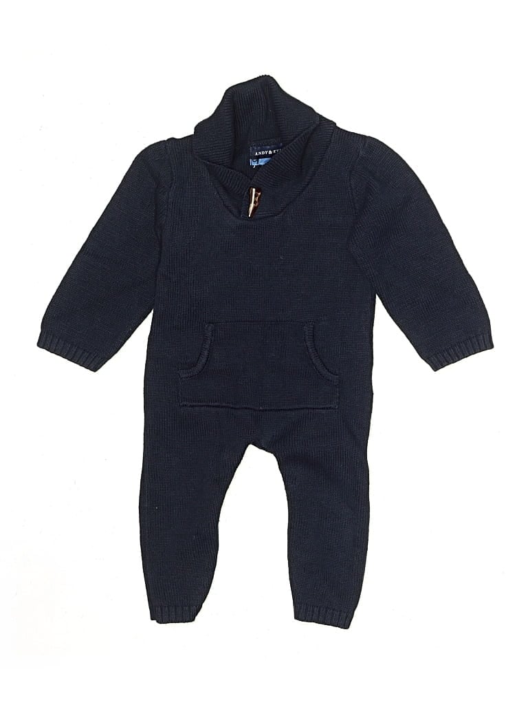 Pre-owned Andy & Evan Babies' Long Sleeve Onesie In Black