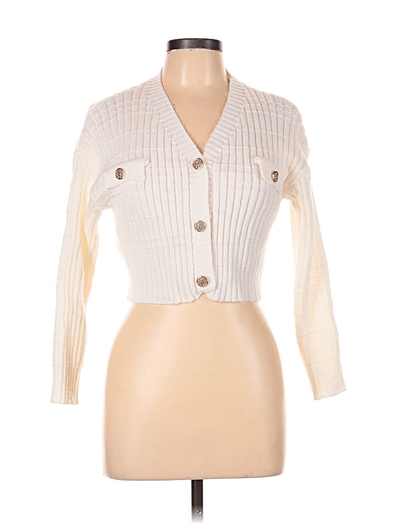 Pre-owned Unbranded Cardigan Sweater In White