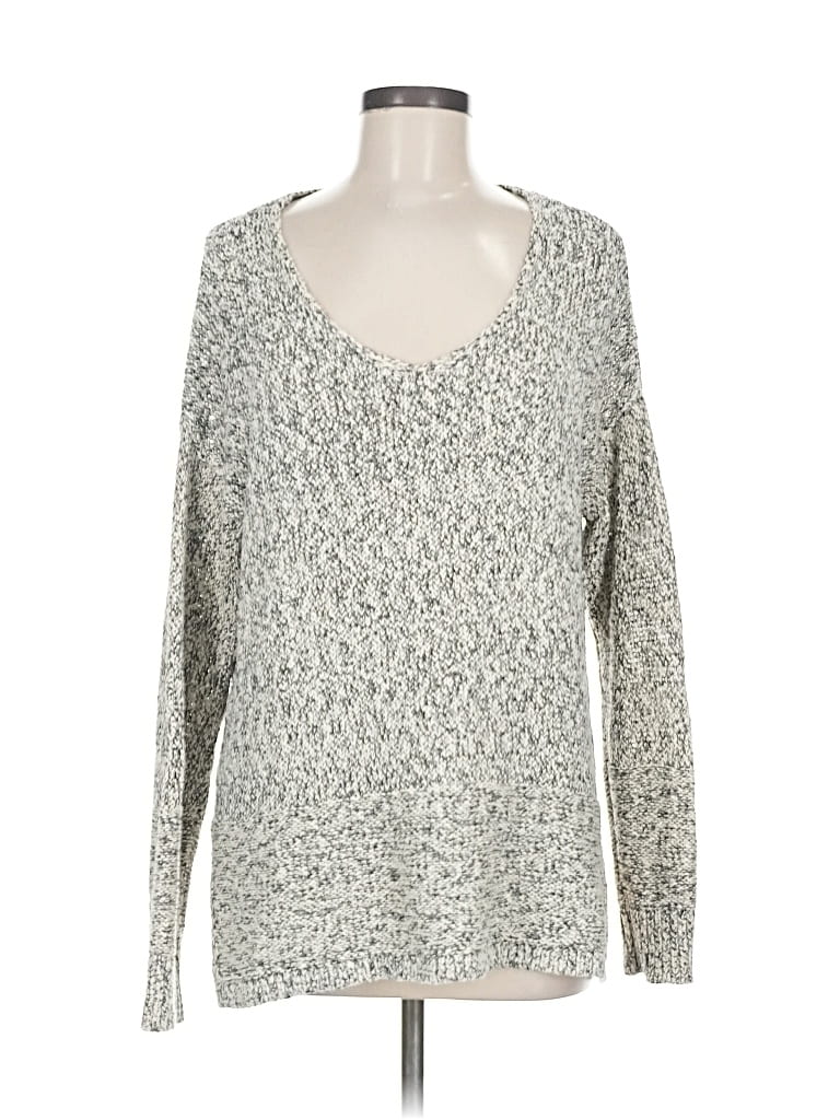 Pre-owned Ann Taylor Loft Pullover Sweater In Silver