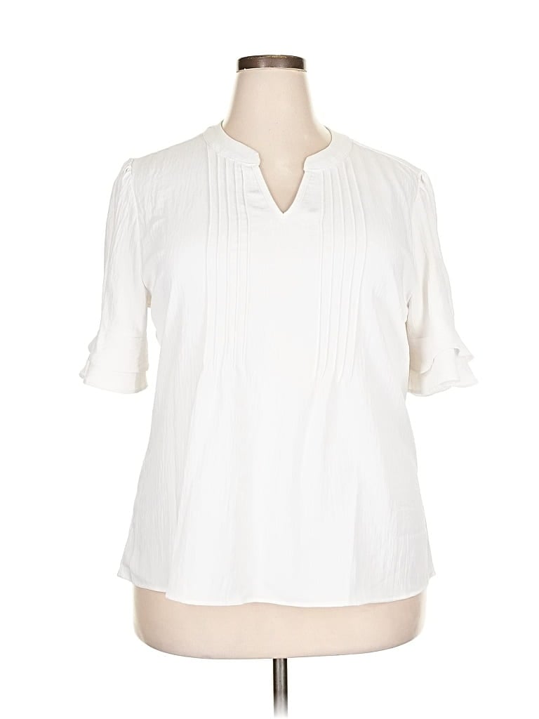 Pre-owned Blooming Jelly Short Sleeve Blouse In White
