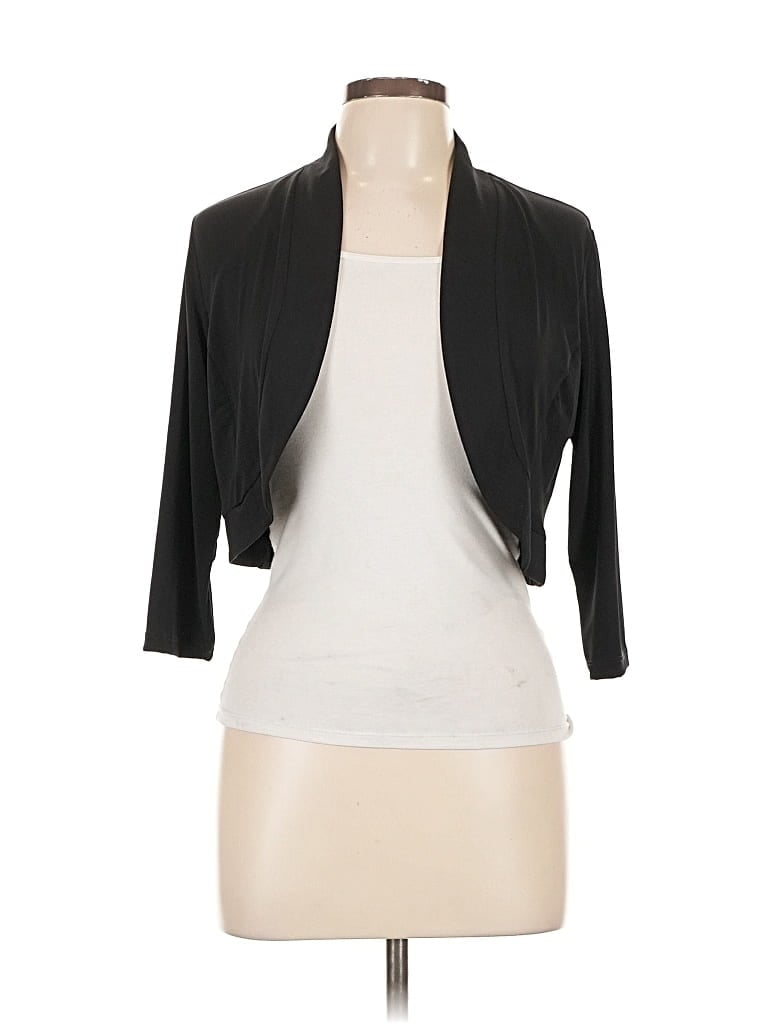 Pre-owned Nina Leonard Blazer Jacket In Black