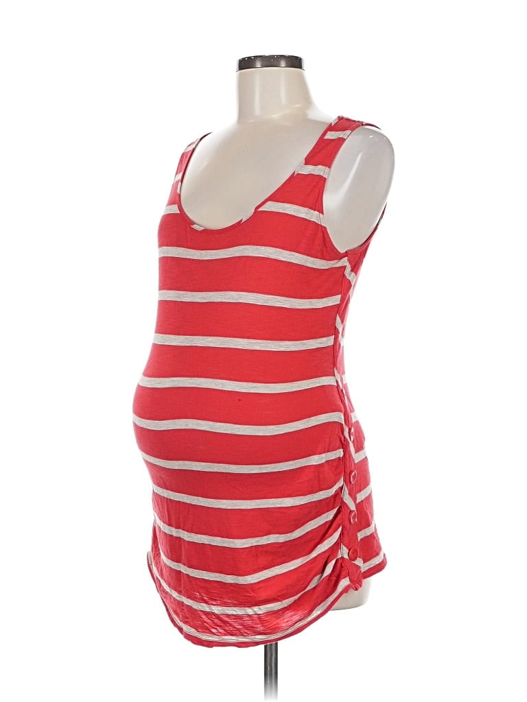 Pre-owned A Pea In The Pod Tank Top Red Plunge Neckline Tops