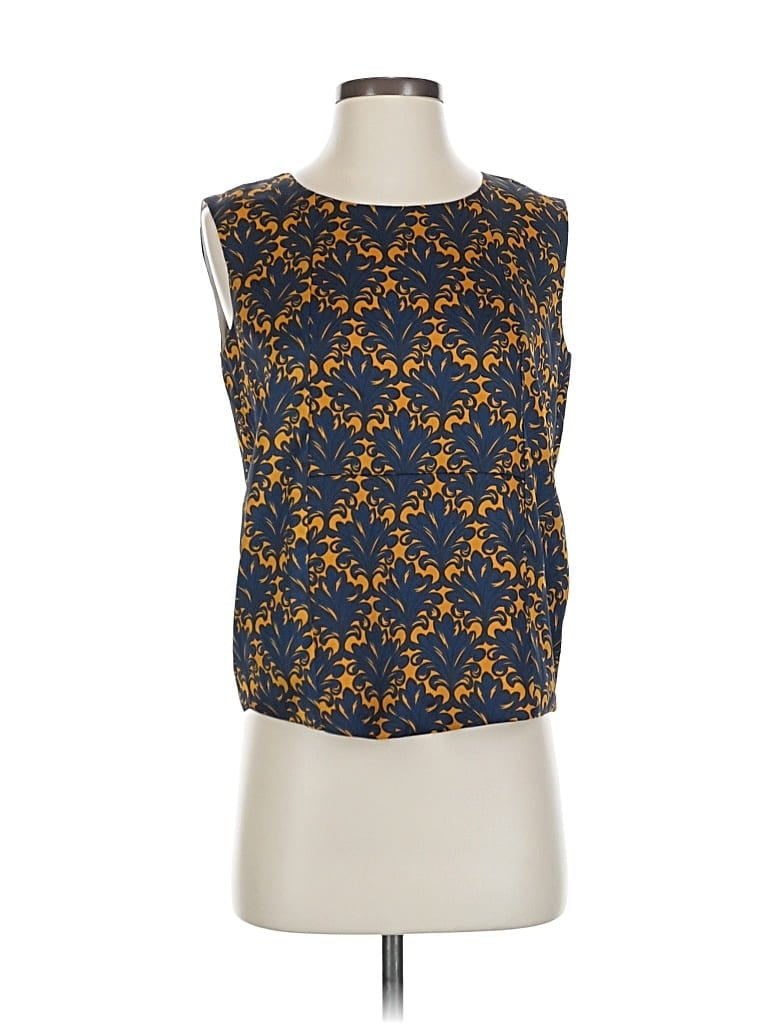 Pre-owned Helmut Lang Sleeveless Silk Top Yellow Boatneck Tops