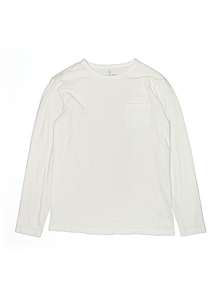Pre-owned Crewcuts Kids' Long Sleeve T-shirt In White