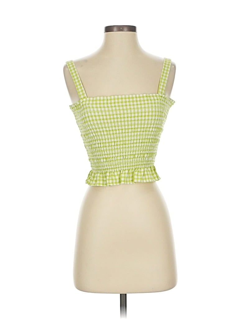 Pre-owned Callipygian Sleeveless Top Green Sweetheart Neckline Tops