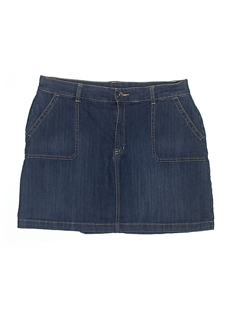 Pre-owned Croft & Barrow Denim Skirt In Blue