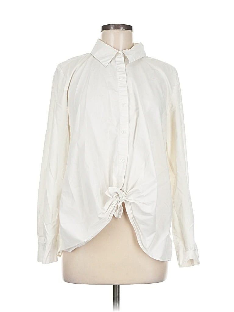 Pre-owned Style & Co Long Sleeve Blouse In White