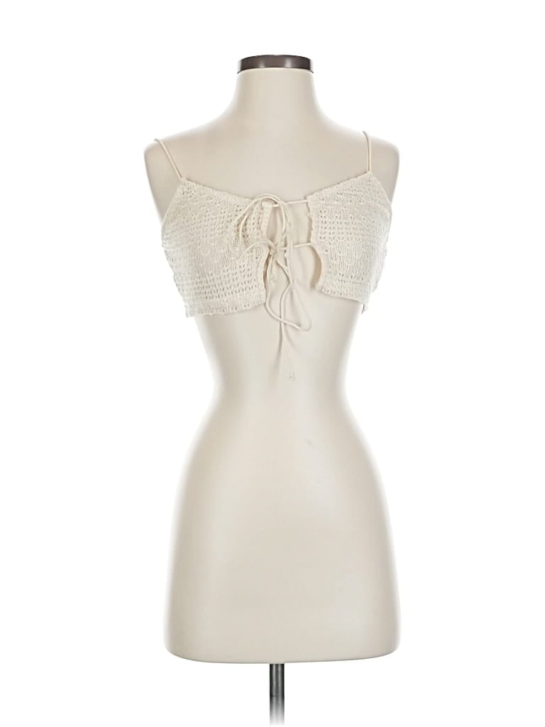Pre-owned Shein Sleeveless Top Ivory Sweetheart Neckline Tops In White