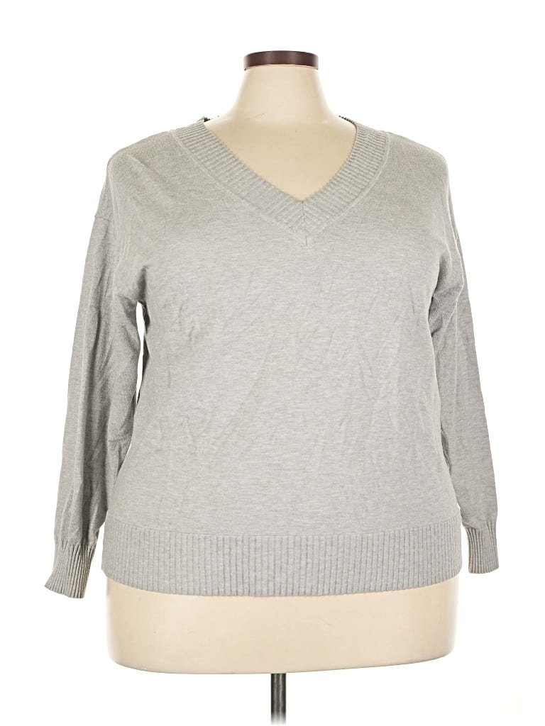 Pre-owned Lane Bryant Pullover Sweater In Gray