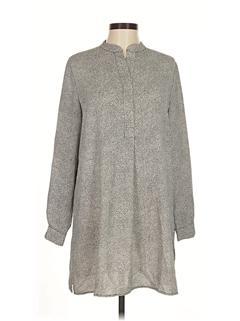 Pre-owned Anne Klein Long Sleeve Blouse In Gray