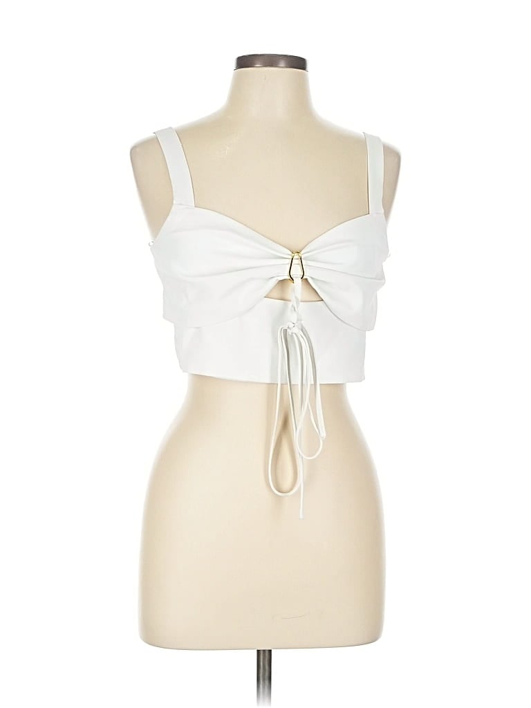 Pre-owned Edit By Nine Sleeveless Blouse In White
