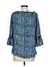 Tolani 100% Silk Blue 3/4 Sleeve Silk Top Size S - photo 2