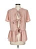 Hinge 100% Polyester Pink Short Sleeve Blouse Size S - photo 2