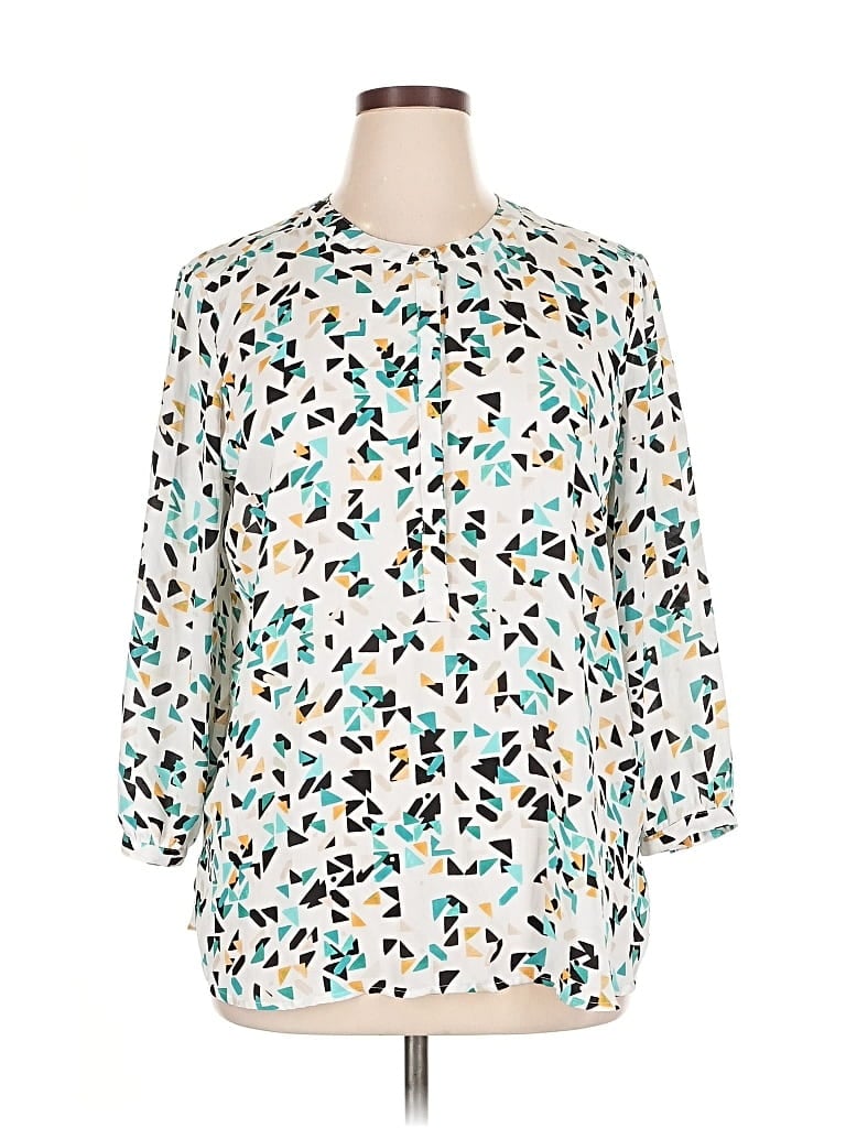 Pre-owned Jm Collection 3/4 Sleeve Blouse In White