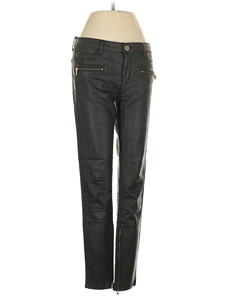 Pre-owned Zara Faux Leather Pants In Black