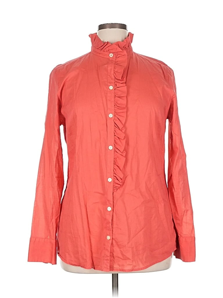 Pre-owned Banana Republic Long Sleeve Button Down Shirt In Orange