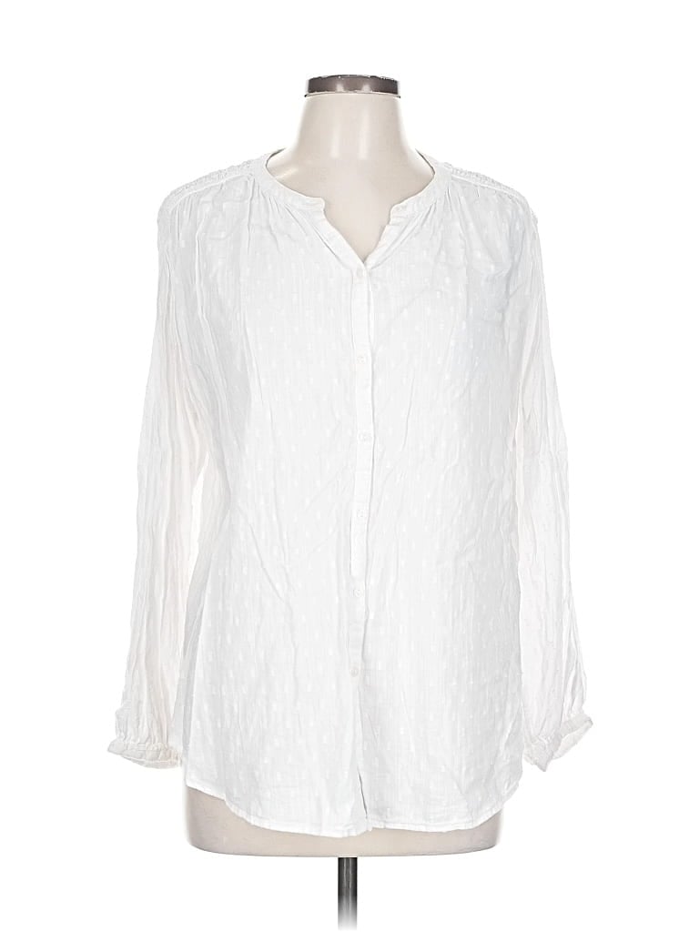 Pre-owned Old Navy Long Sleeve Blouse In White