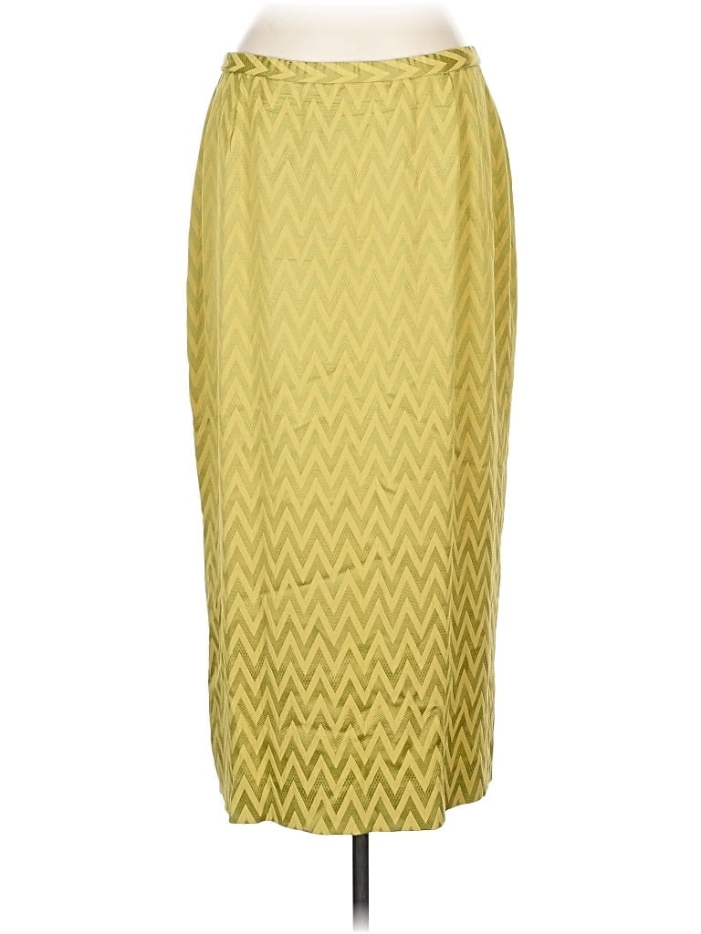 Pre-owned Assorted Brands Silk Skirt In Yellow
