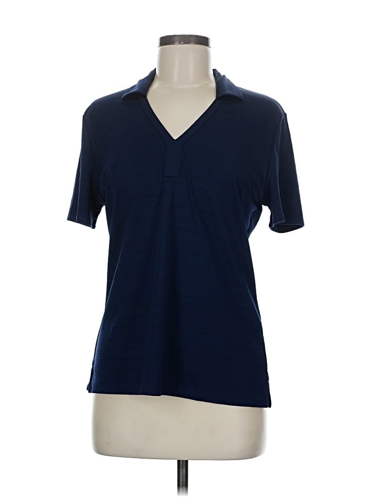 Pre-owned Callaway Short Sleeve Top Blue V Neck Tops