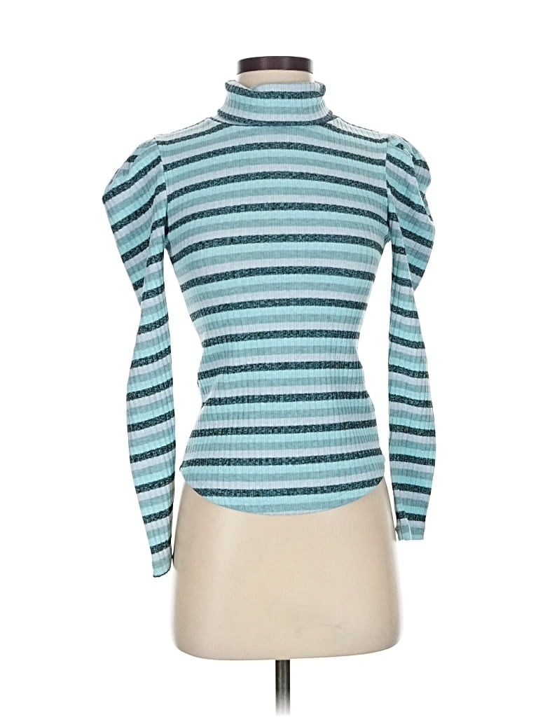 Pre-owned Maeve By Anthropologie Long Sleeve Turtleneck In Blue