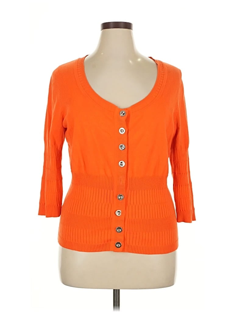 Pre-owned Lane Bryant Cardigan Sweater In Orange