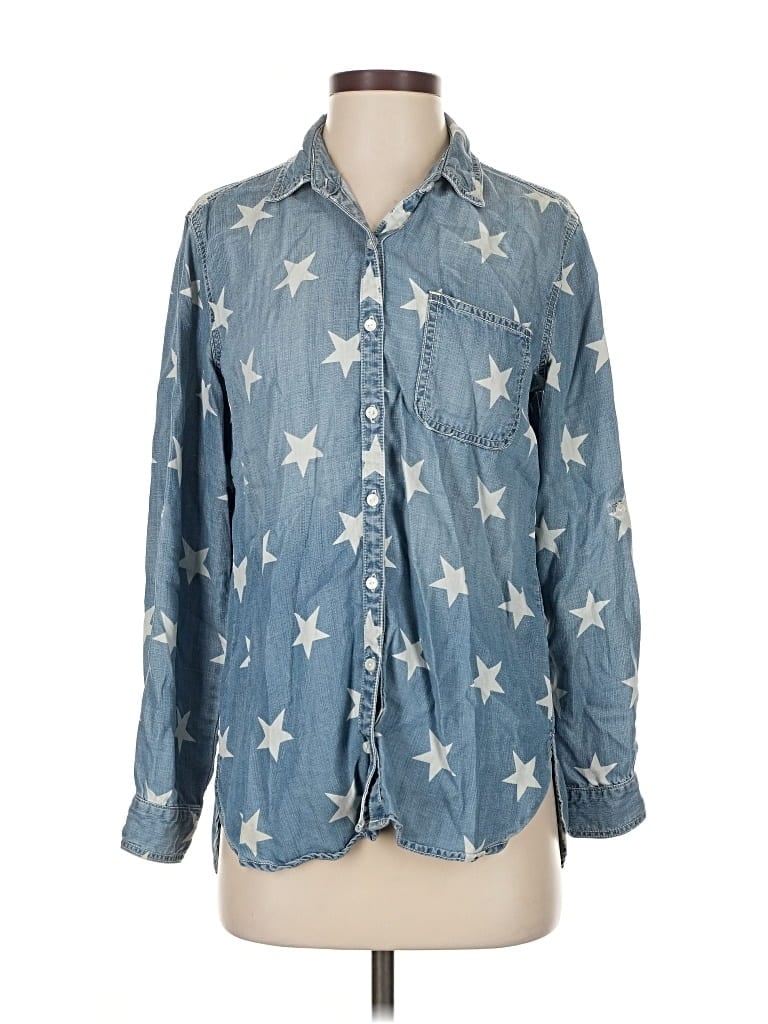 Pre-owned Sneak Peek Long Sleeve Button Down Shirt In Blue