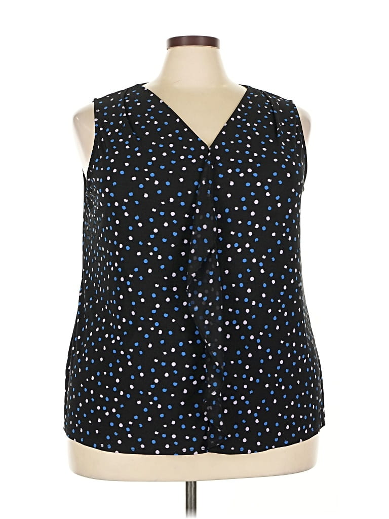Pre-owned Roz & Ali Sleeveless Blouse In Black