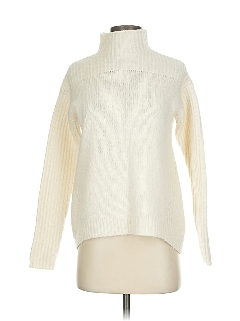 Pre-owned Halston Heritage Wool Pullover Sweater In White