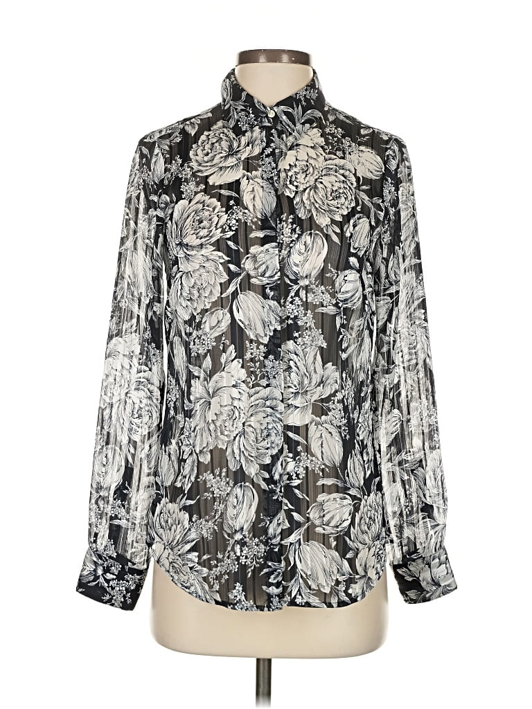 Pre-owned Ann Taylor Long Sleeve Blouse In Black