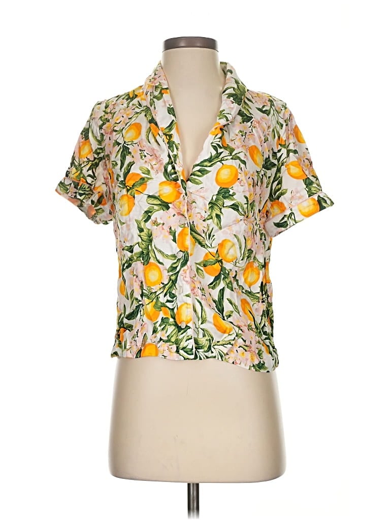 Pre-owned By Anthropologie Short Sleeve Blouse In Yellow