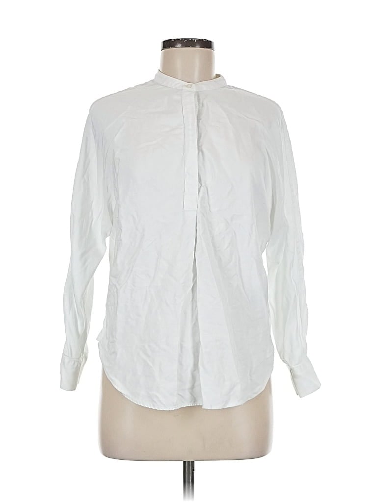 Pre-owned Banana Republic Long Sleeve Blouse In White
