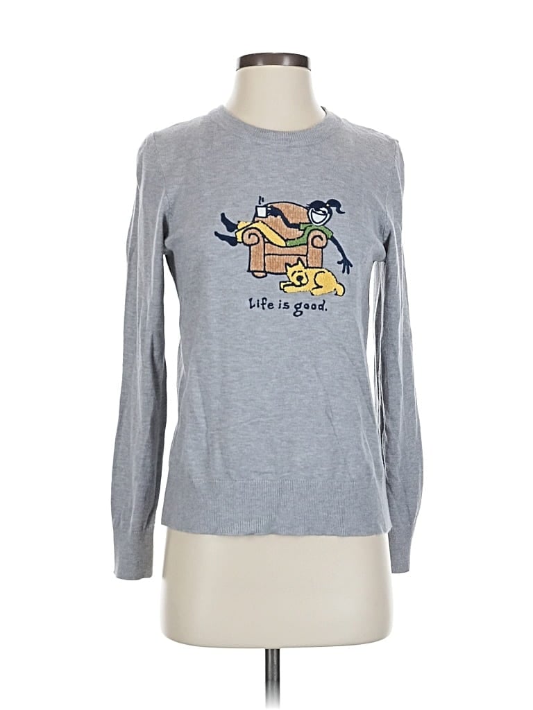 Pre-owned Life Is Good Sweatshirt In Gray