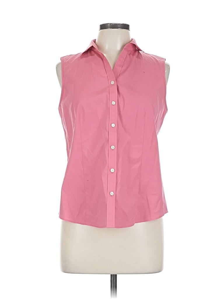 Pre-owned Talbots Sleeveless Button Down Shirt In Pink