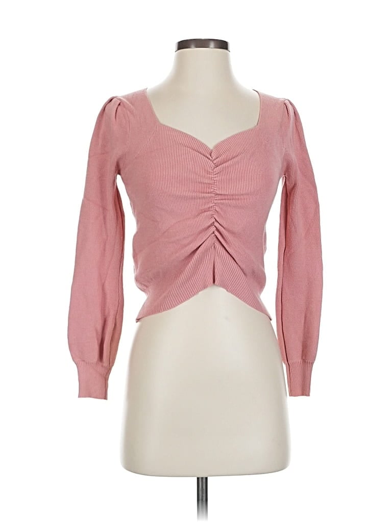 Pre-owned Fashion 3/4 Sleeve T-shirt In Pink