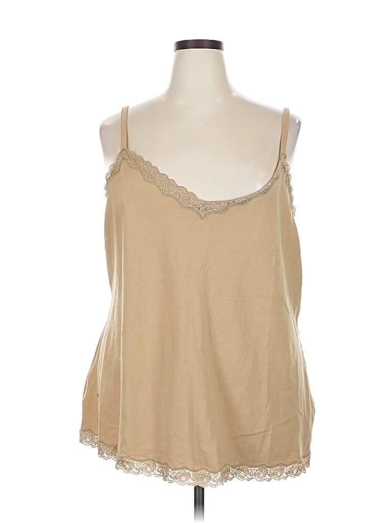 Pre-owned Venezia Tank Top Tan Strapless Neckline Tops In Brown