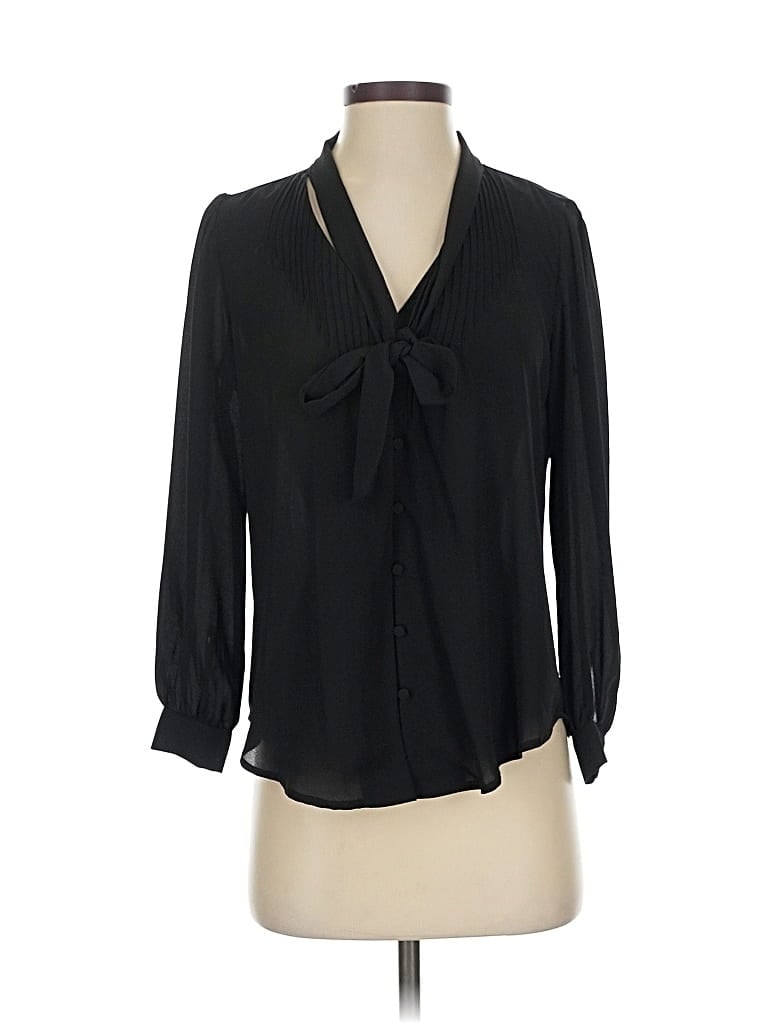 Pre-owned J.crew 365 3/4 Sleeve Blouse In Black