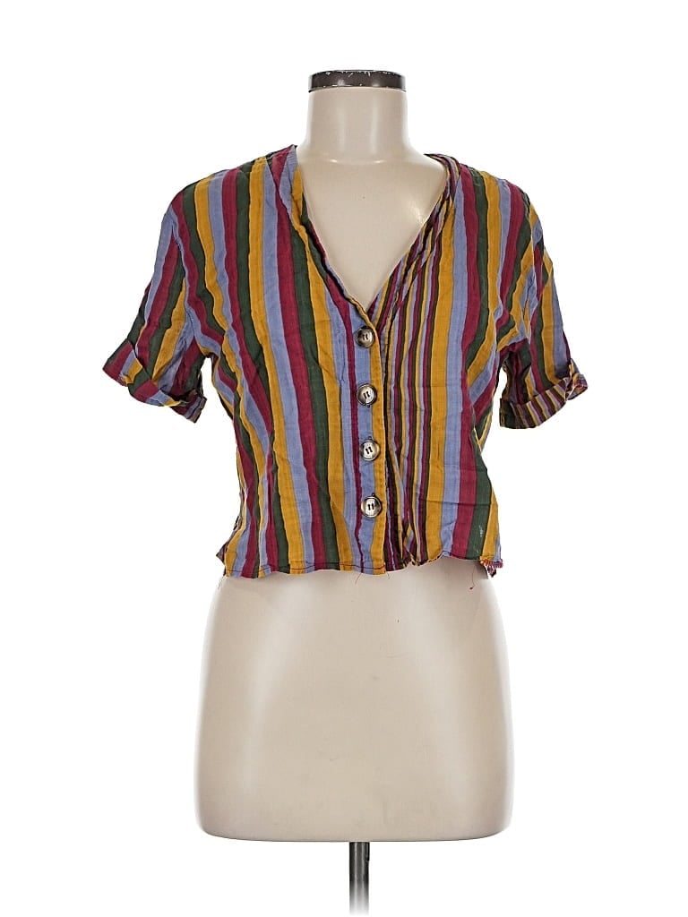 Pre-owned Nasty Gal Inc. Short Sleeve Blouse In Purple