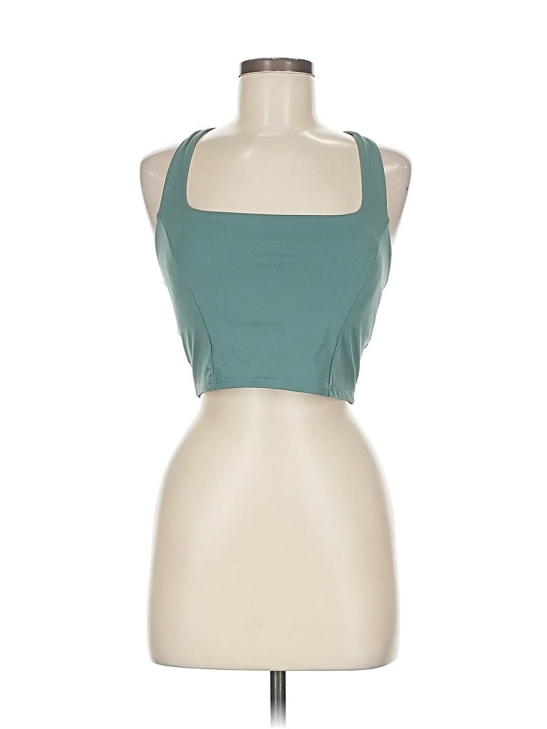 Pre-owned Avia Tank Top Teal Halter Neckline Tops In Blue