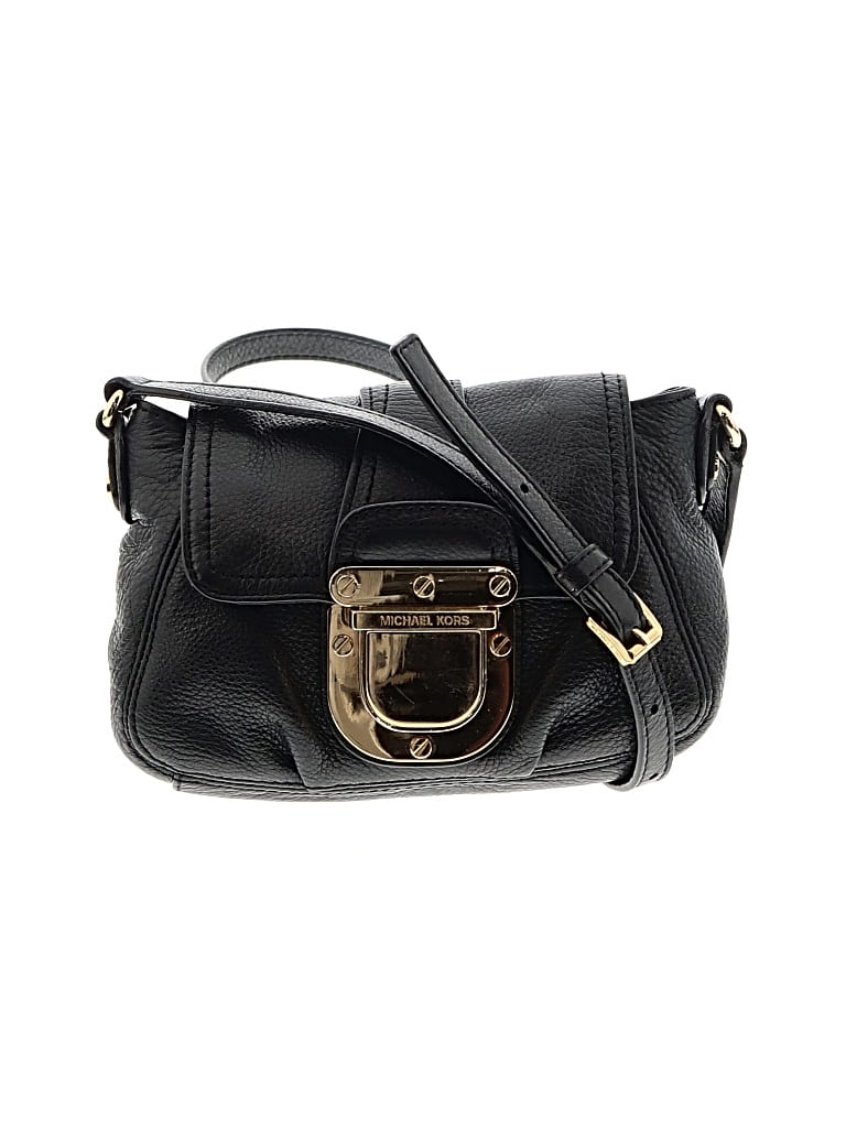 Pre-owned Michael Michael Kors Leather Crossbody Bag In Black
