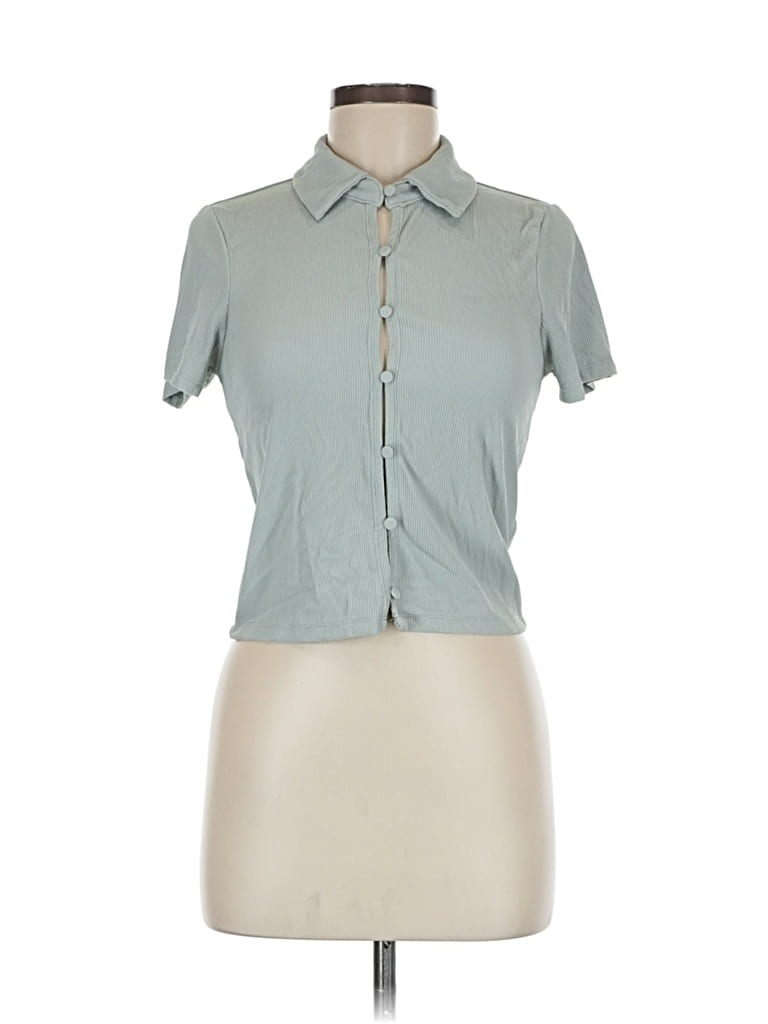 Pre-owned Abercrombie & Fitch Short Sleeve Blouse In Blue