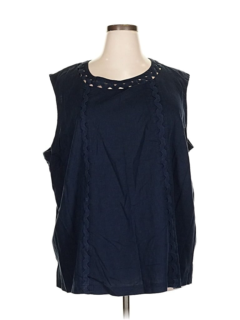 Pre-owned Jjill Sleeveless Blouse In Blue