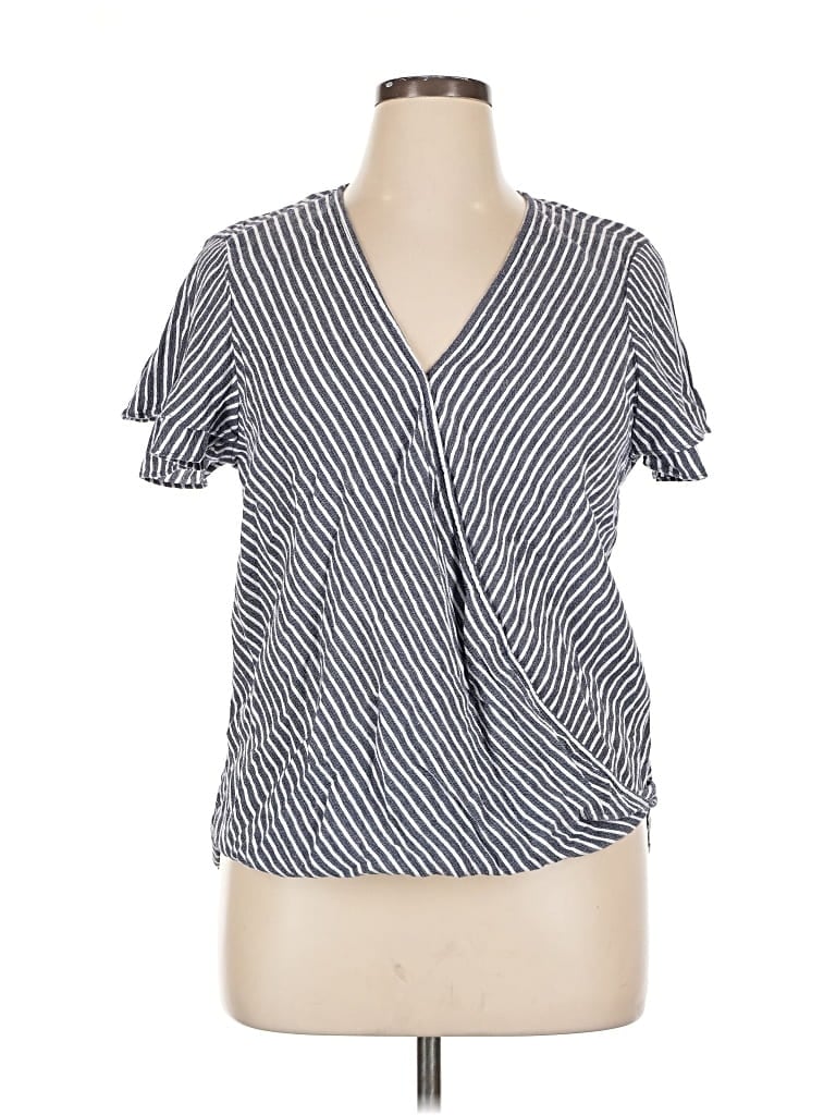 Pre-owned Michael Michael Kors Short Sleeve Blouse In Blue