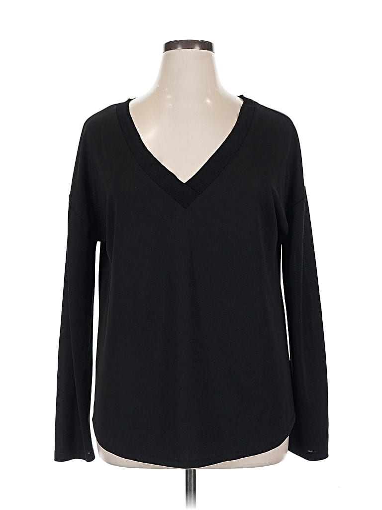 Pre-owned Halogen Long Sleeve T-shirt In Black