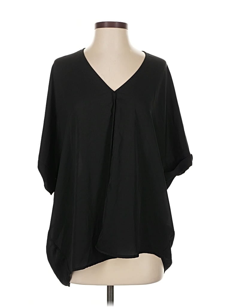 Pre-owned Love Token 3/4 Sleeve Blouse In Black