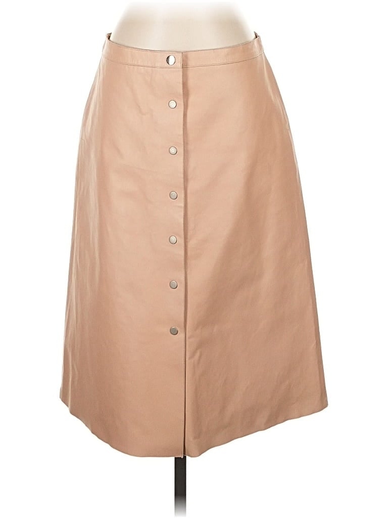 CALVIN KLEIN COLLECTION Pre-owned Faux Leather Skirt In Brown