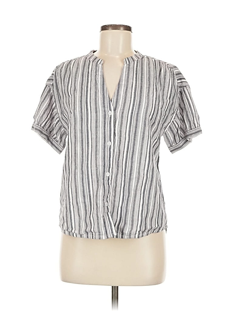 Pre-owned Greylin Short Sleeve Blouse In Gray