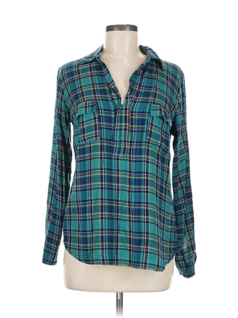 Pre-owned Splendid Long Sleeve Blouse In Blue