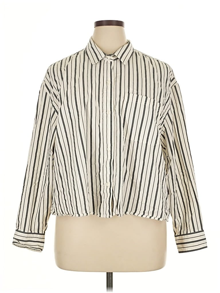 Pre-owned Old Navy Long Sleeve Blouse In White